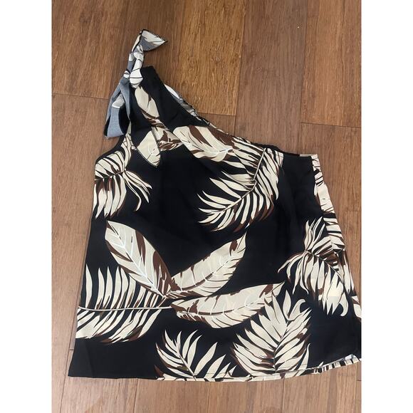 Tropical Hawaiian One Shoulder Women's Blouse Top - Picture 2 of 6